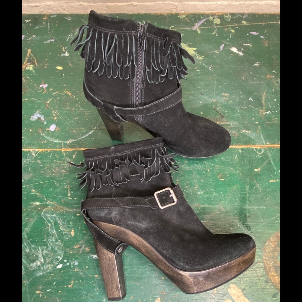 Juicy Couture-9.5m ankle fringe boot suede